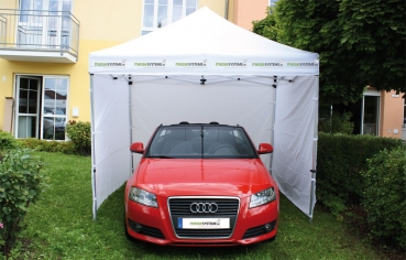Zelt 300x450cm Professional rot inklusive Dach und 3 Seitenwände