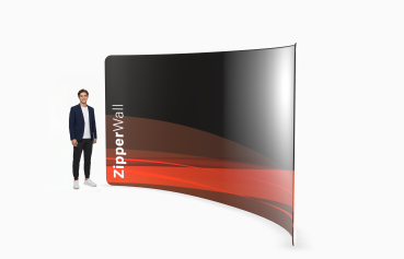 Zipper Wand C Form ca. 500 x 230 cm inklusive Print