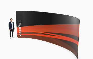 Zipper Wand C Form ca. 600 x 230 cm inklusive Print