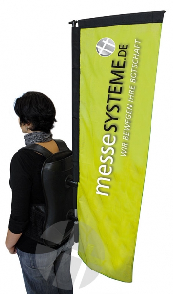 Promotion Rucksack mit Teleskop Fahnenstange für Rechteckfahne