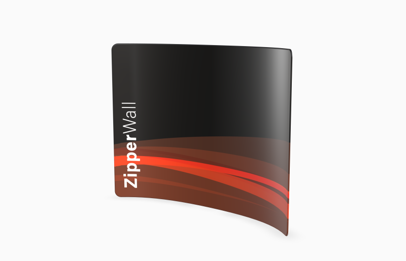 Zipper Wand C Form ca. 300 x 230 cm inklusive Print