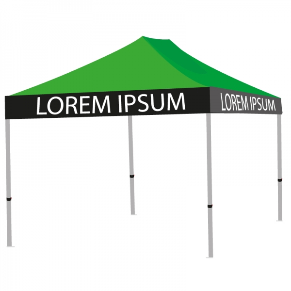 Zelt 300x450cm Professional an den Volantseiten voll digital bedruckt + 0-3 Stück vollbedruckte Wände