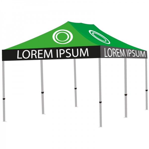 Zelt 300x600cm Professional mit CMYK vollbedrucktem Dach + 0-3 Stück vollbedruckte Wände